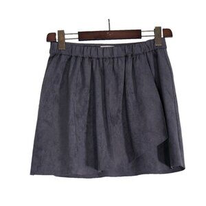 Wilfred Free Women's Medium Gray Nescher Skirt Faux Suede Elastic Waist Mini